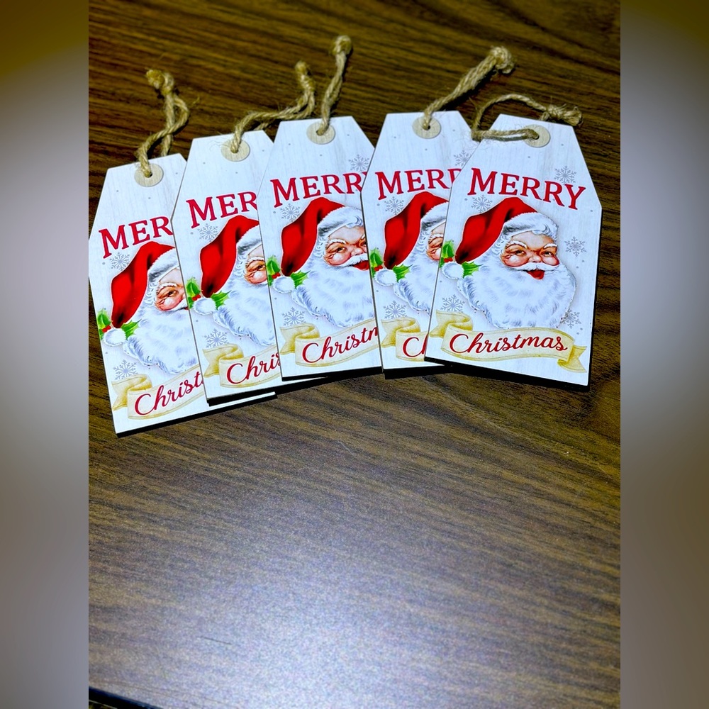 Christmas ornaments or package tags Set of 5 
6” tall 3”